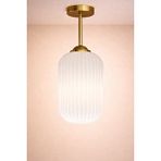 Minimal E-Ticaret Minimal Lotus Golden Plafonyer ( Beyaz ) Cam Avize Altın