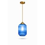 Minimal E-Ticaret Minimal Lotus One Royal Blue Sarkıt Cam Avize Mavi