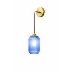 Minimal E-Ticaret Minimal Lotus Royal Blue Cam Duvar Aplik Mavi