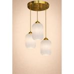 Minimal E-Ticaret Minimal Lotus Trio Ice White Plafonyer Cam Avize Beyaz