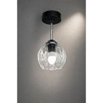 Minimal E-Ticaret Minimal Magic Silver Chrome Plafonyer ( Transparent ) Cam Avize Siyah