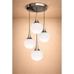 Minimal E-Ticaret Minimal Rains Black ve Silver Quad Plafonyer Beyaz Cam Avize Beyaz Cam - Gri Metal