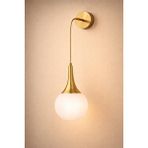 Minimal E-Ticaret Minimal Rains Gold Chrome Beyaz Cam Aplik Beyaz Cam - Gold Metal