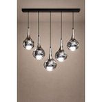 Minimal E-Ticaret Minimal Rains Linear Silver Chrome 5'li Füme Cam Avize Krom Cam - Siyah Metal