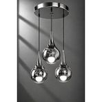 Minimal E-Ticaret Minimal Rains Silver Chrome Trio 3'lü Plafonyer ( Füme Cam ) Cam Avize Çok Renkli