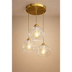 Minimal E-Ticaret Minimal Synergy Trio Golden Transparent Plafonyer Cam Avize Şeffaf