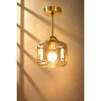 Minimal E-Ticaret Minimal Vivid Golden Plafonyer ( Bal Sarı ) Cam Avize Altın