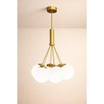 Minimal E-Ticaret Minimal Zeppelin Cloud Golden 7'li Beyaz Cam Avize Çok Renkli