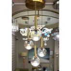 Minimal Golden Ball Quad Honey Yellow Cam Avize - Rose Gold