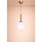 Minimal Golden Balll Slim Honey Yellow Cam Avize Altın