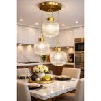 Minimal İntense Exclusive TRİO Golden Transparent Plafonyer Cam Avize - Şeffaf