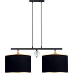 Minimal Lambent Line Crystal Plafonyer Kumaş Siyah Avize