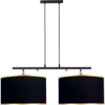 Minimal Lambent Line Mega Plafonyer Kumaş Avize - Siyah