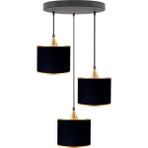 Minimal Lambent Plafonyer Kumaş Avize - Altın - Siyah