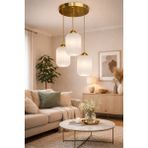 Minimal Lotus TRİO Ice White Plafonyer Cam Avize - Beyaz