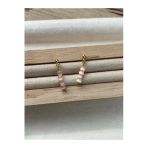 Minimal Pembe Kedi Gözü Altın Kaplama Top Küpe