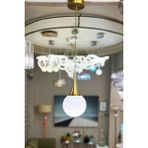Minimal Rains Gold Chrome One White Sarkıt Cam Avize - Gold - Beyaz