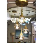 Minimal Rains Gold Chrome Quad 4'lü Honey Yellow Cam Avize - Bal