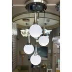 Minimal Rains Silver Chrome QUAD 4'lü BEYAZ Cam Avize - 1BW-Beyaz