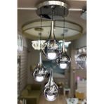 Minimal Rains Silver Chrome Quad 4'lü Füme Cam Avize - Füme - Gri