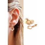 Minimal Sallantılı Gümüş Rose Yaprak Küpe