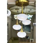 Minimal Saturn Golden Quad Cam Avize - Bal - Beyaz