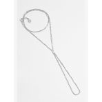 Minimal Stil 18 Ayar Beyaz Altın Kaplama 38 Cm Gümüş Şahmeran
