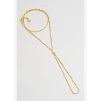 Minimal Stil 18 Ayar Sarı Altın Kaplama 38 Cm Gümüş Şahmeran