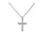 Minimal Tasarım Haç Figürlü Unisex Kolye – 60 Cm Zincirli, Şık Metal Takı