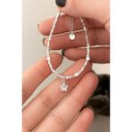 Minimal Tasarım Yıldız ve Kar Tanesi Figürlü Bileklik Pinterest Parlak Taş Princess Bileklik - Gümüş