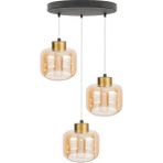 Minimal Vivid Plafonyer Cam Avize - Gold