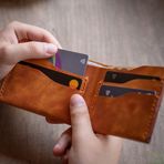 minimal X design Hakiki Deri Cüzdan, Klasik Cüzdan, Kağıt Para Cüzdanı, Erkek Cüzdanı, Gerçek Deri ve El Yapımı (Camel)