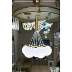 Minimal Zeppelin Cloud Golden 7'li Beyaz Cam Avize - Gold - Beyaz