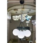 Minimal Zeppelin Cloud Silver Chrome 7'li Füme Cam Avize - Krom - Beyaz