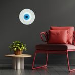 Minimalist Antik Beyaz Nazar Boncuğu El Yapımı Ahşap Büyük Nazarlık 25 cm Hediyelik Eşya