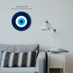 Minimalist Antrasit Nazar Boncuğu El Yapımı Ahşap Büyük Nazarlık 25 cm Hediyelik Eşya