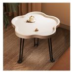 Minimalist Beyaz Çiçek Şekli Modern Oturma Odası Teşhir için Küçük Sehpa Orta Yüzyıl Orta Sehpa Küçük Alanlarda Daire için 40,5 cm Çap