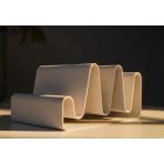 Minimalist Dalgalı Tasarım Masaüstü Organizer - 3D Yazıcı Modern Kartvizitlik Ve Telefon Standı - Estetik Ofis Aksesuarı