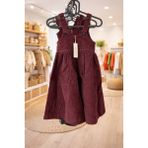 Minimom Kadife Askılı Çocuk Elbisesi - 3 - Bordo