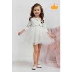 Minimony 6-24 Ay Mine Desen Ceketli Kiz Bebek Cocuk Bayramlik Abiye Gelinlik Elbise Takim 1013