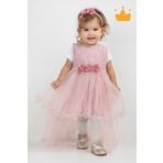 MİNİMONY Minimony 6-24 Ay Kolsuz Tül Kuyruklu Kız Bebek Çocuk Bayramlık Abiye Gelinlik Elbise Takım 1030