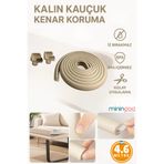 Miningaa 4.6 Metre 4 Adet Köşe Koruyucu Köşe Ve Kenar Koruma 3m Bant Esnek Yumuşak Darbe Engelleyici Gri