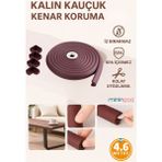 Miningaa 4.6 Metre 4 Adet Köşe Koruyucu Köşe Ve Kenar Koruma 3m Bant Esnek Yumuşak Darbe Engelleyici Mürdüm - Kahverengi
