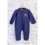 Mininio Erkek Bebek Köpek Nakışlı Tulum - Indigo - 12 - 18 Ay - İndigo