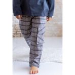 Mininio Erkek Çocuk Ekose Pantolon - Kahverengi Ekose - 8 Yaş