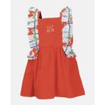 Mininio Kız Bebek Kırmızı Cherry Kolları Fırfırlı Elbise (9 Ay - 4 Yaş ) - 9 - 12 Ay