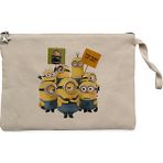 Minions Banner Krem Clutch Astarlı Cüzdan / El Çantası - 25x18cm