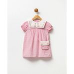 Minipodyum Kız Bebek Bebe Yakalı Çantalı Elbise - 2 - 3 Yaş - Pembe