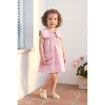 Minipodyum Kız Bebek Yakası Nakışlı Çantalı Elbise - 6 - 9 Ay - Pembe