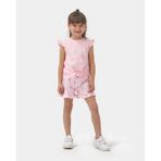Minipodyum Kız Çocuk Önden Bağlamalı T-Shirt Şortlu Örme Müslin Yazlık Ikili Takım - Pembe - 3 Yaş